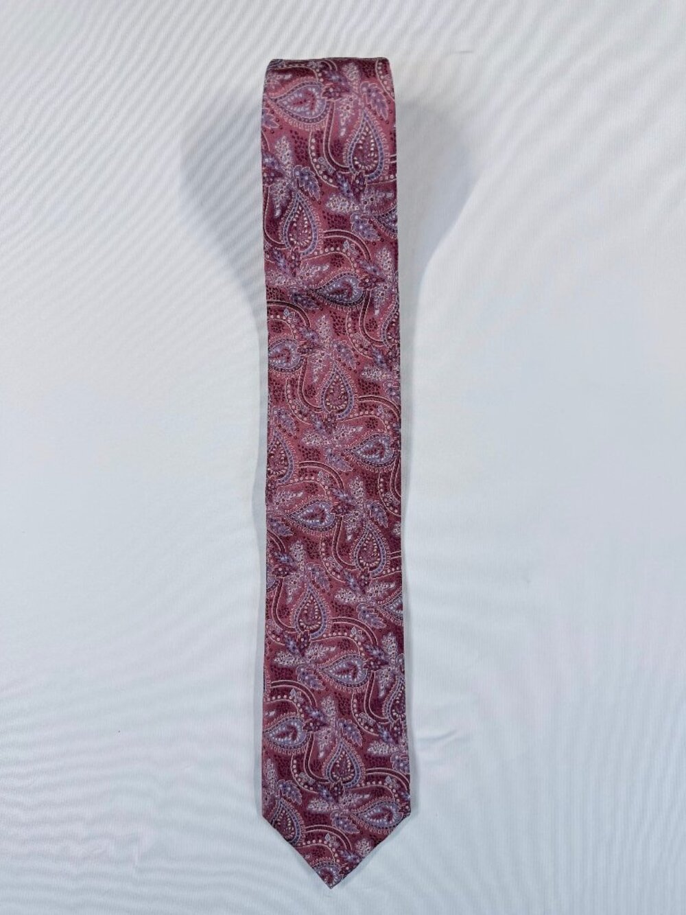 Canali Silk Tie Mauve Pink Purple Paisley Made in Italy